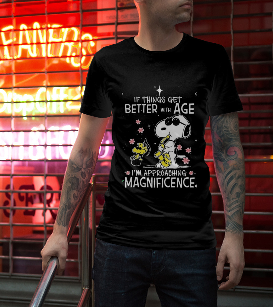 Snoopy And Woodstock Better With Age Approaching Magnificence Blossom T-Shirt