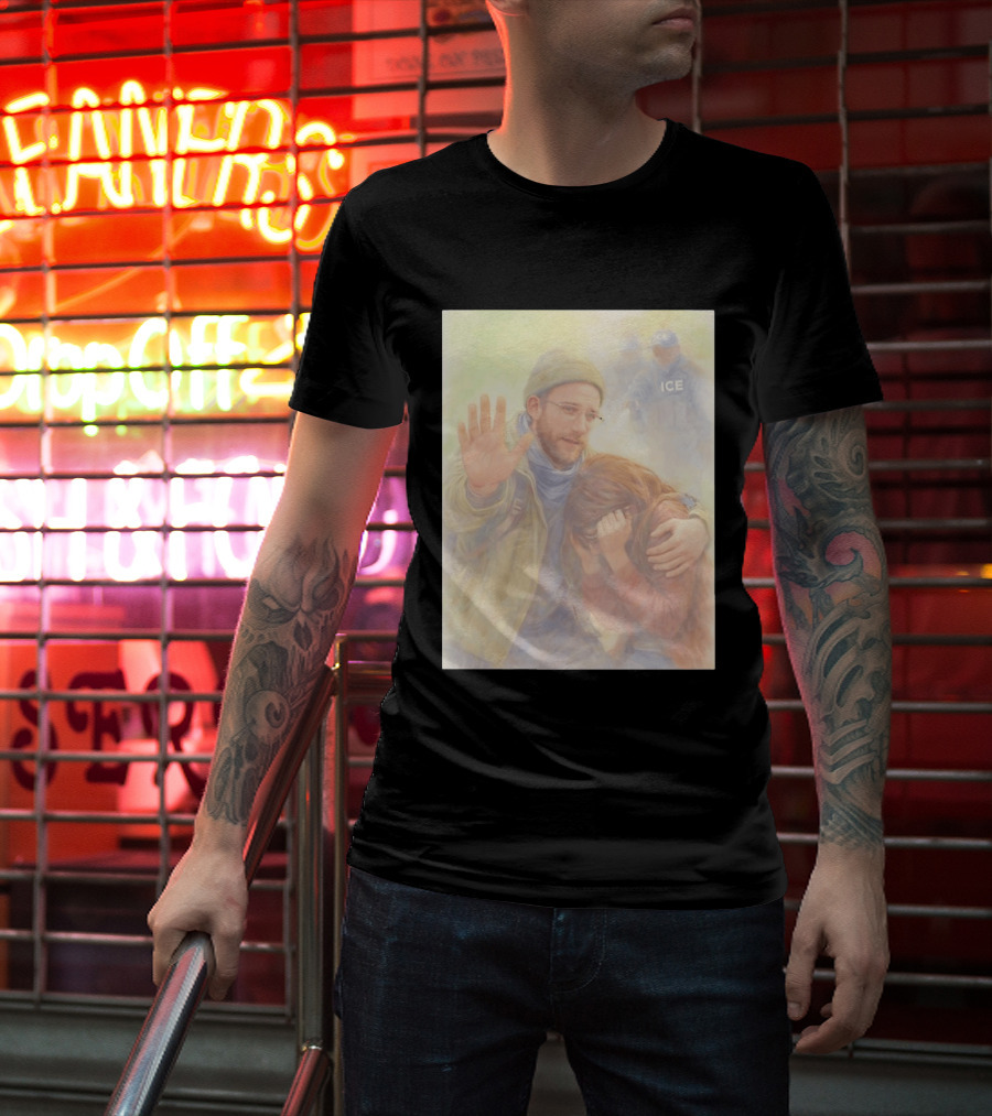 Justice For Alex Pretti Rest In Peace Anti ICE Cross Compassionate Protest T-Shirt