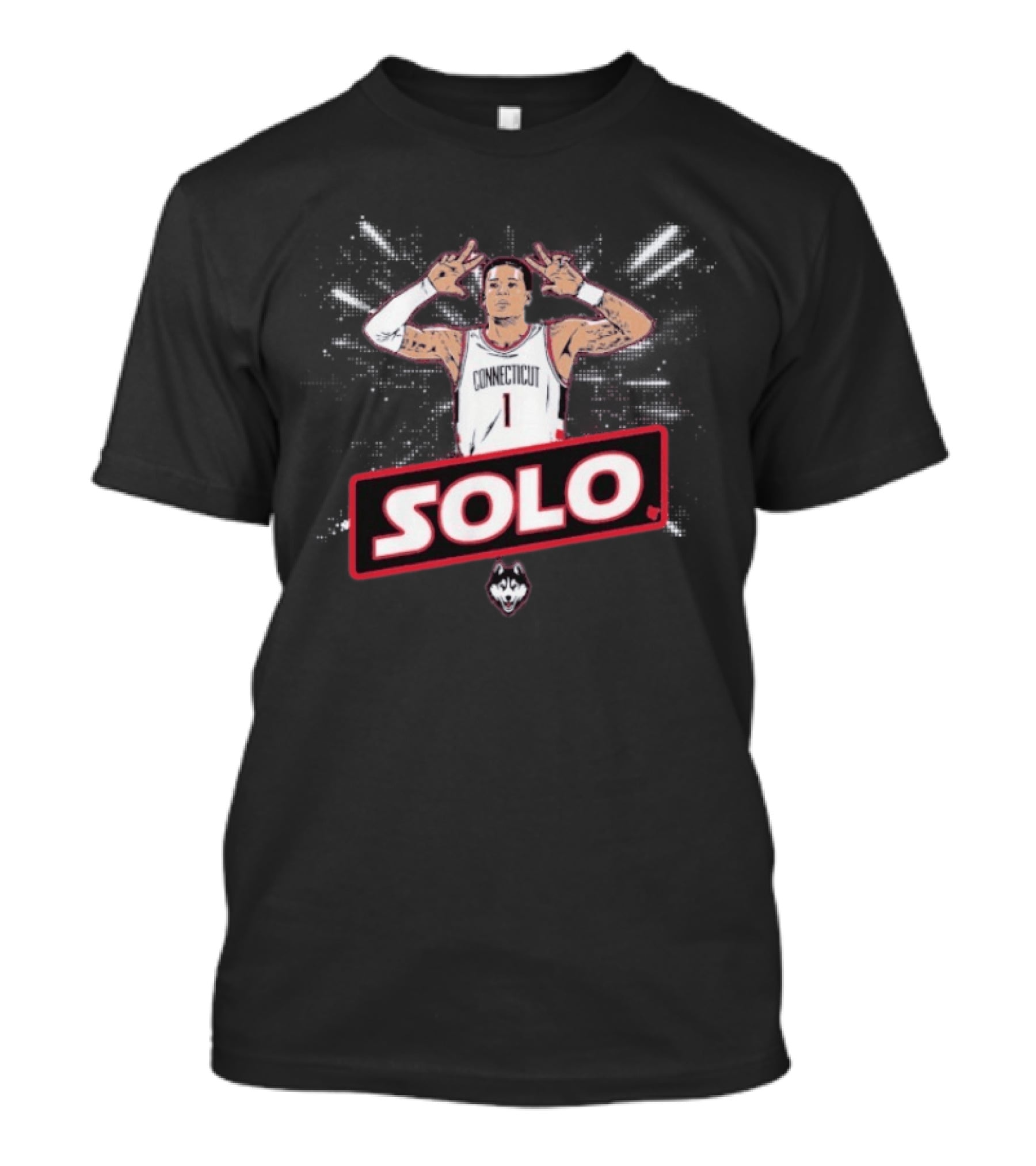 Connecticut Huskies Solo Basketball Player Pose T-Shirt