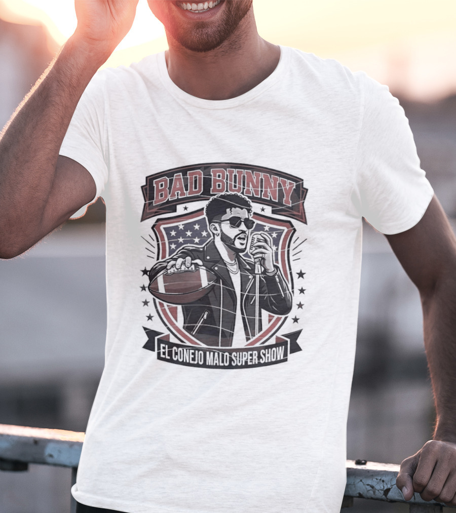 Bad Bunny El Conejo Malo Super Show Football Singer T-Shirt