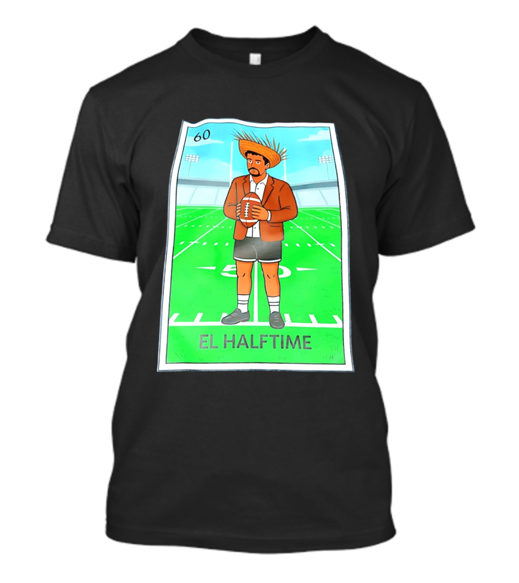 Bad Bunny El Halftime Football Card 60 Stadium Scene T-Shirt