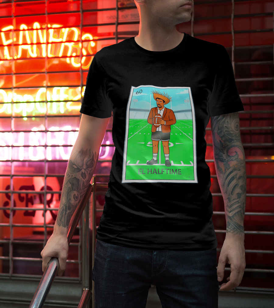 Bad Bunny El Halftime Football Card 60 Stadium Scene T-Shirt