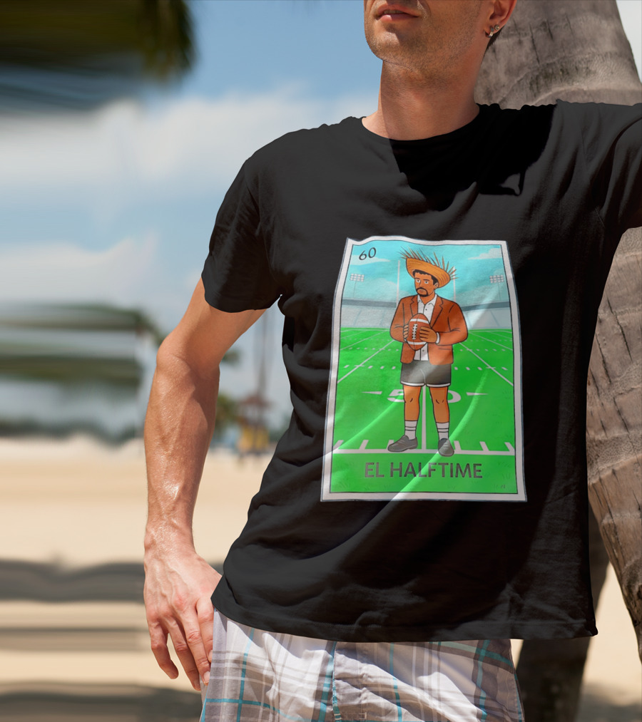 Bad Bunny El Halftime Football Card 60 Stadium Scene T-Shirt