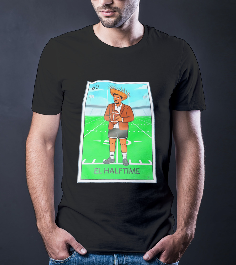 Bad Bunny El Halftime Football Card 60 Stadium Scene T-Shirt