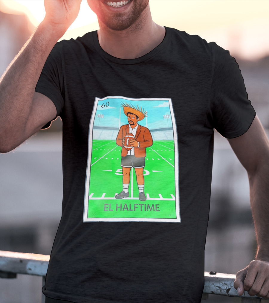 Bad Bunny El Halftime Football Card 60 Stadium Scene T-Shirt