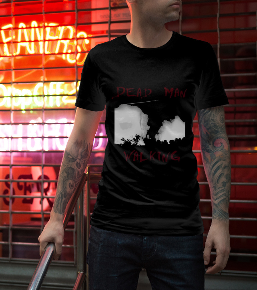 Dead Man Walking Zombie Hand Print Grunge T-Shirt