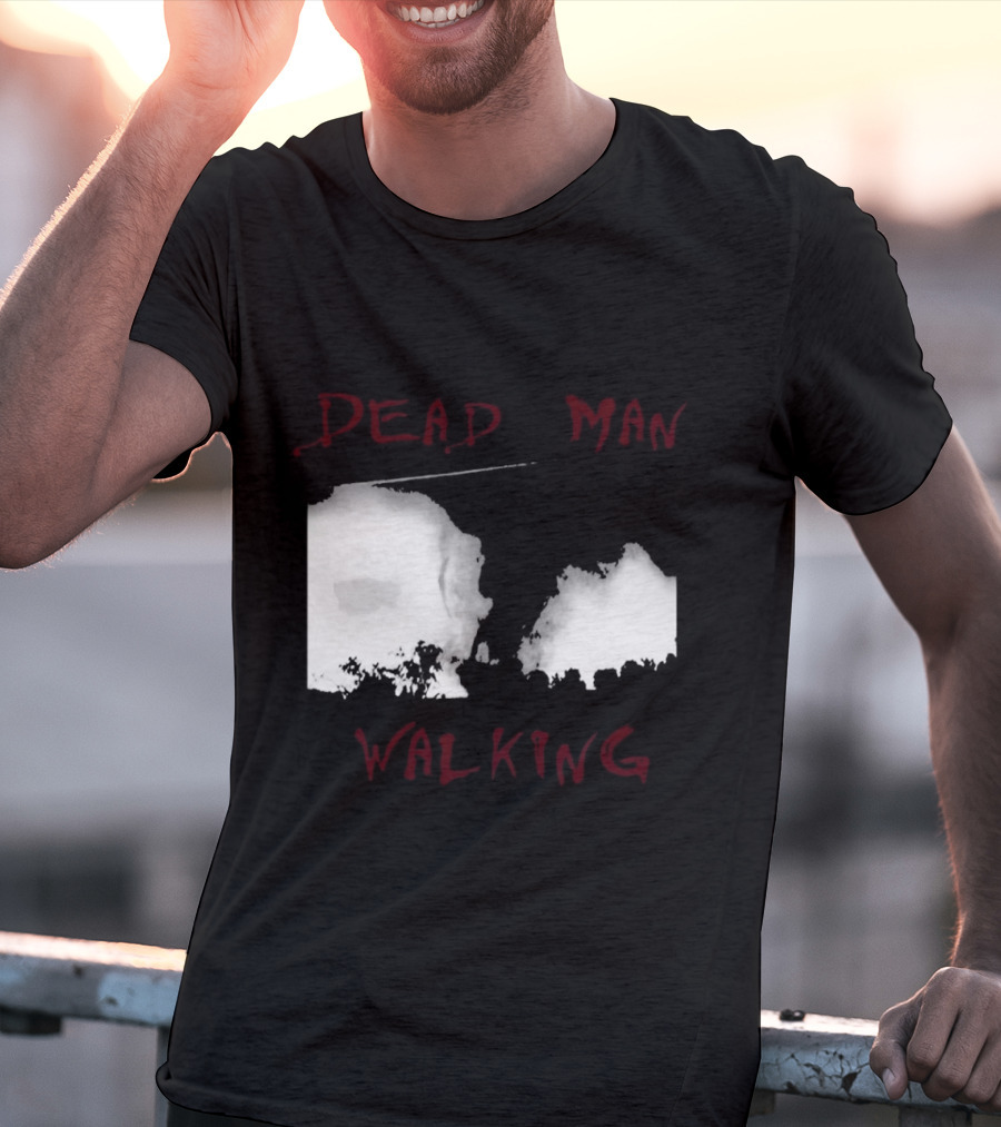 Dead Man Walking Zombie Hand Print Grunge T-Shirt