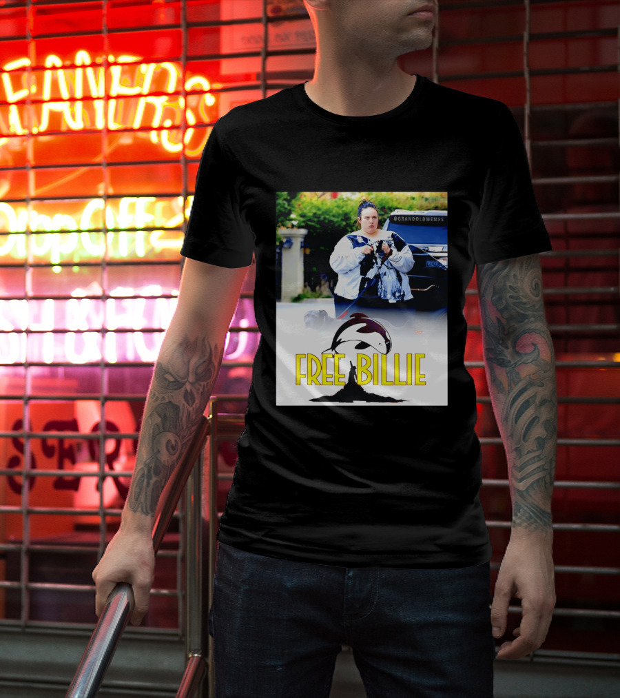 Free Billie Fat 2026 Meme Parody With Whale And Dog Walking T-Shirt