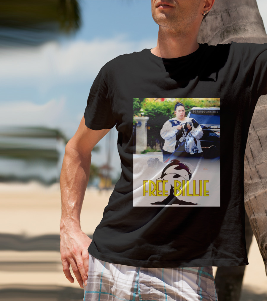 Free Billie Fat 2026 Meme Parody With Whale And Dog Walking T-Shirt