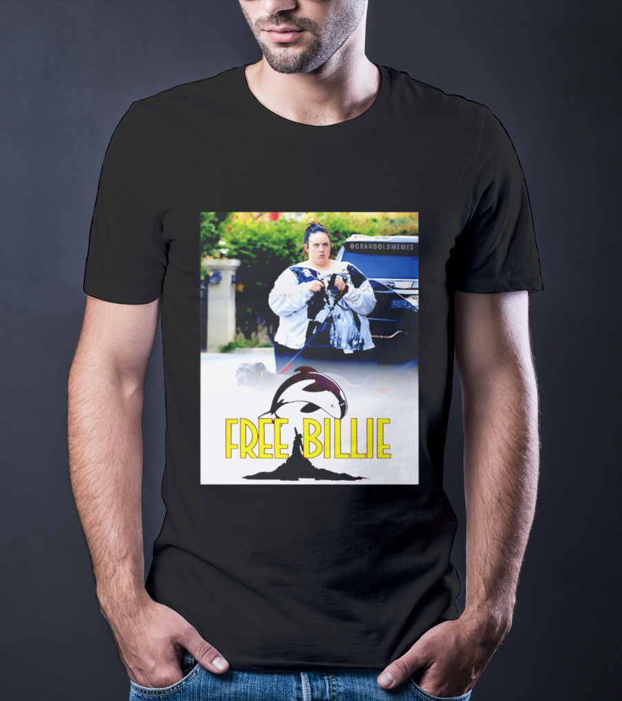 Free Billie Fat 2026 Meme Parody With Whale And Dog Walking T-Shirt