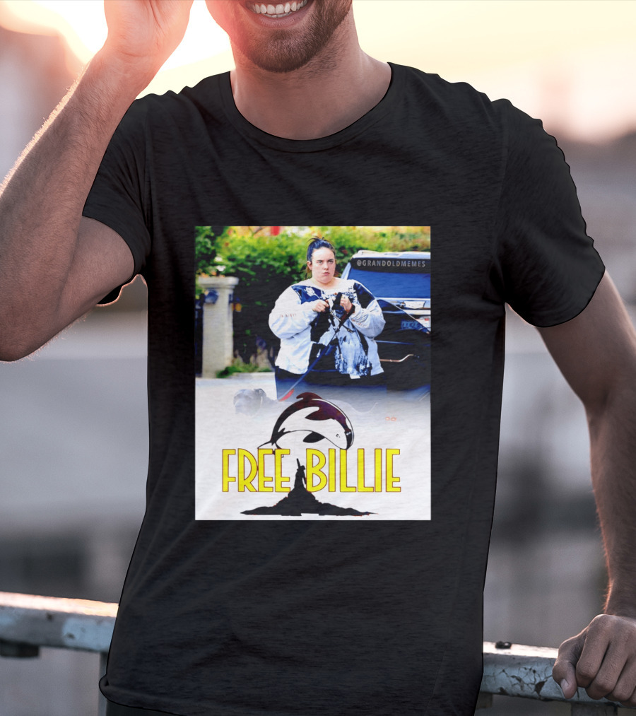 Free Billie Fat 2026 Meme Parody With Whale And Dog Walking T-Shirt