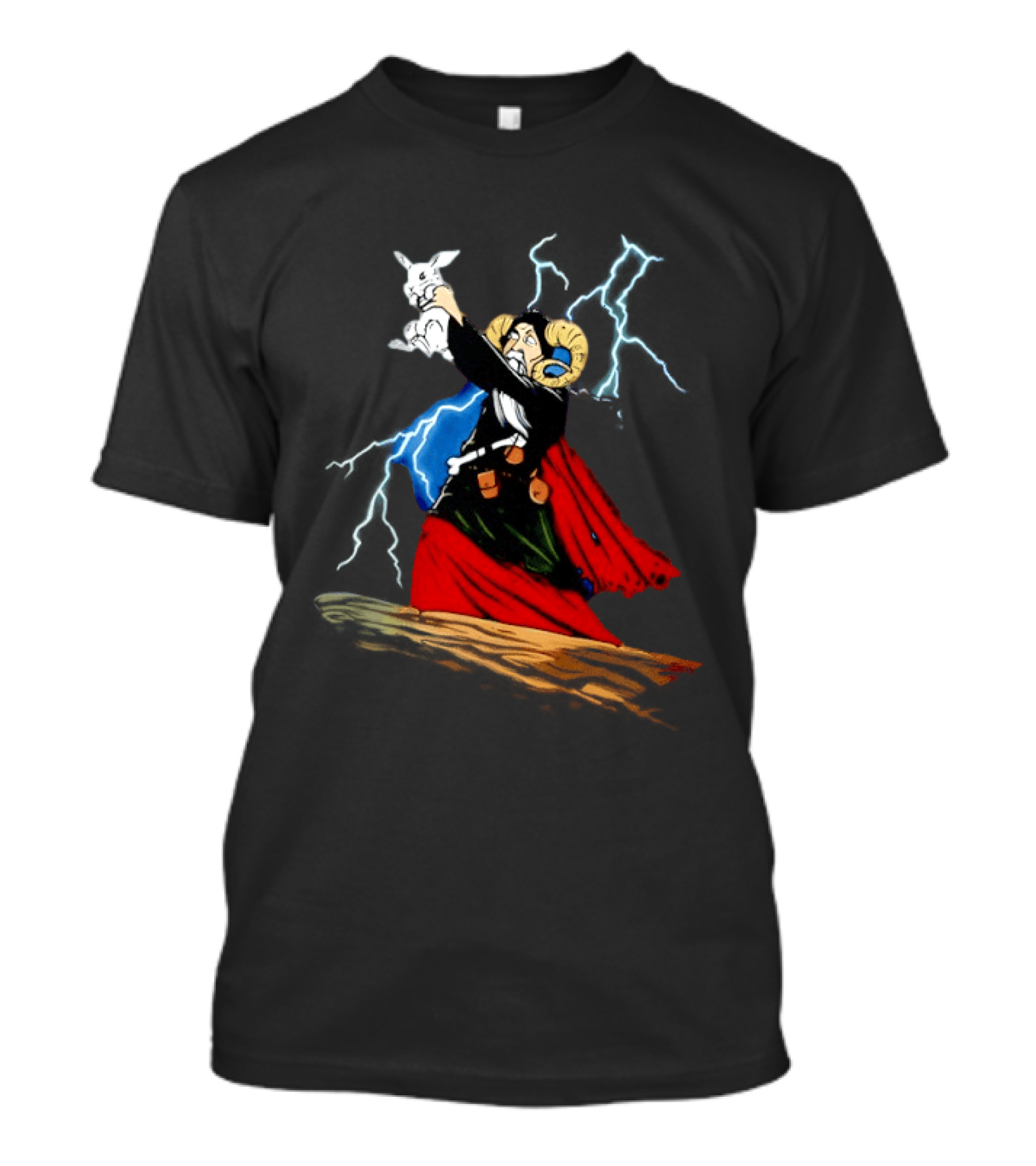 Tim The Enchanter Monty Python Wizard Holding Killer Rabbit Iconic Movie Scene T-Shirt