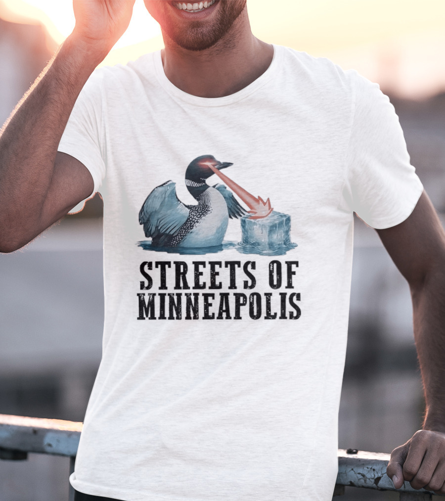 Loon Laser Eyes Melting Ice Streets Of Minneapolis T-Shirt
