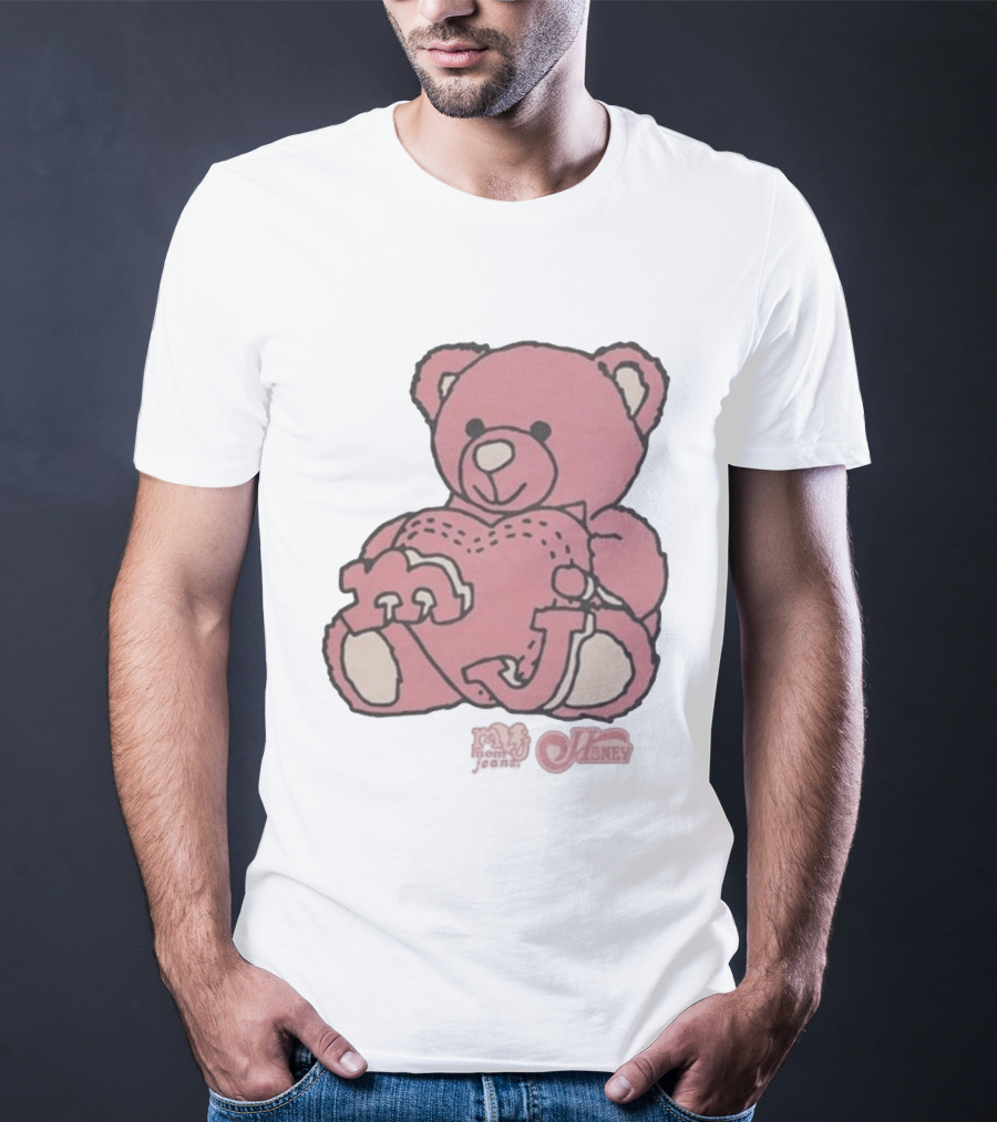 Mom Jeans Pink Bear Heart Honey T-Shirt