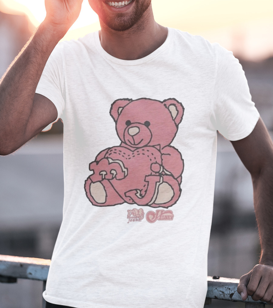 Mom Jeans Pink Bear Heart Honey T-Shirt