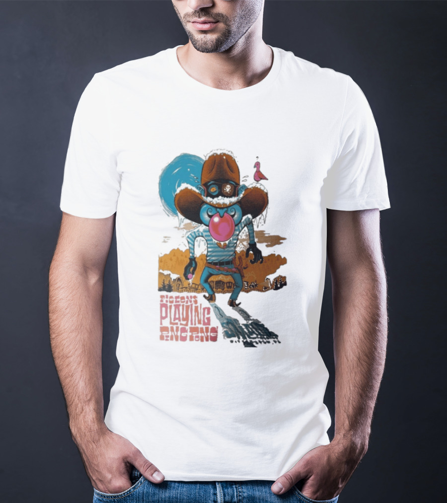 Pigeons Playing Ping Pong February 6 7 2026 Pittsburgh PA Cowboy Alien Theme With Pink Bubblegum And Purple Pigeon T-Shirt