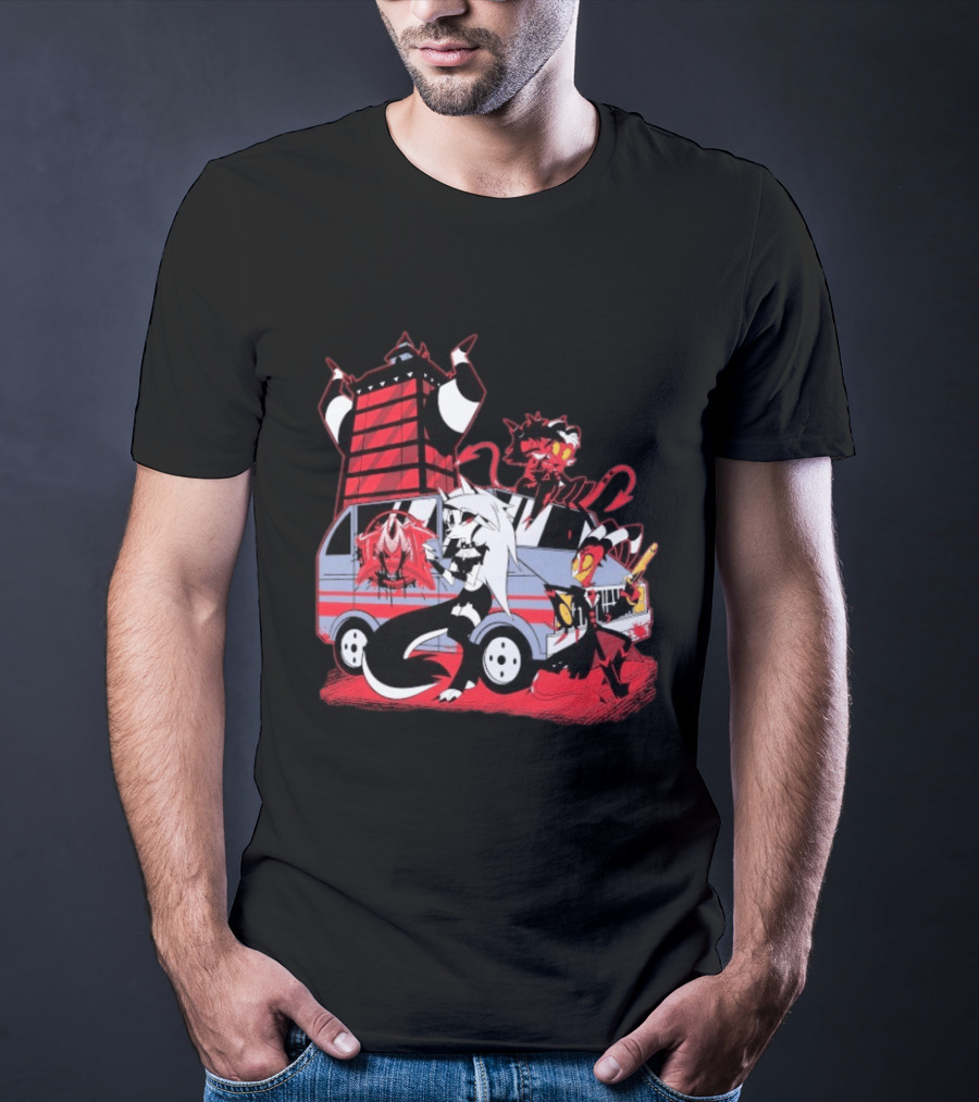 Hazbin Hotel Characters And IMP Van T-Shirt