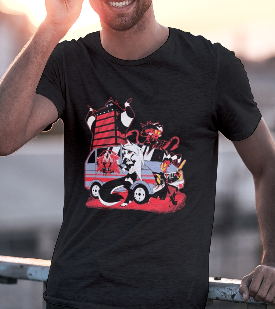 Hazbin Hotel Characters And IMP Van T-Shirt