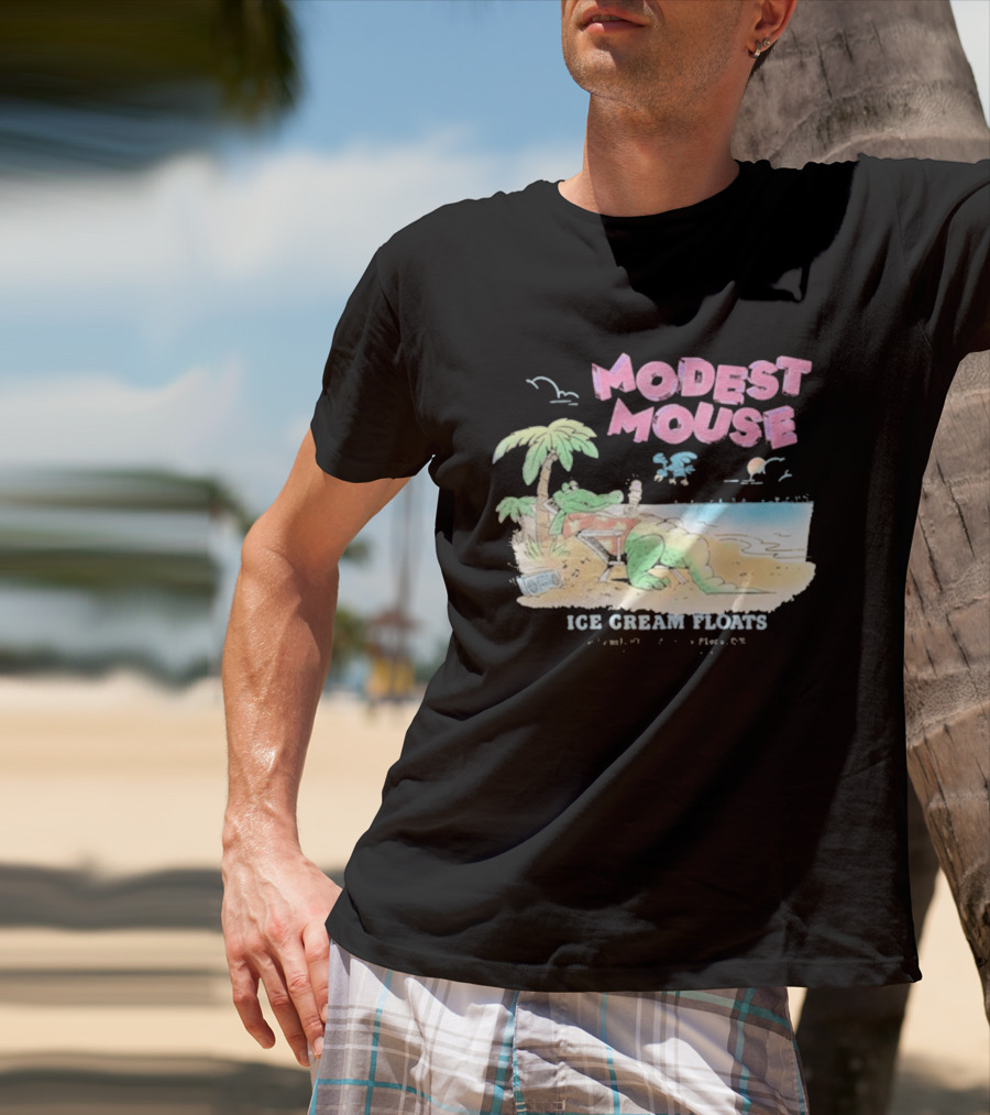 Modest Mouse Ice Cream Floats Relaxing Beach Alligator T-Shirt