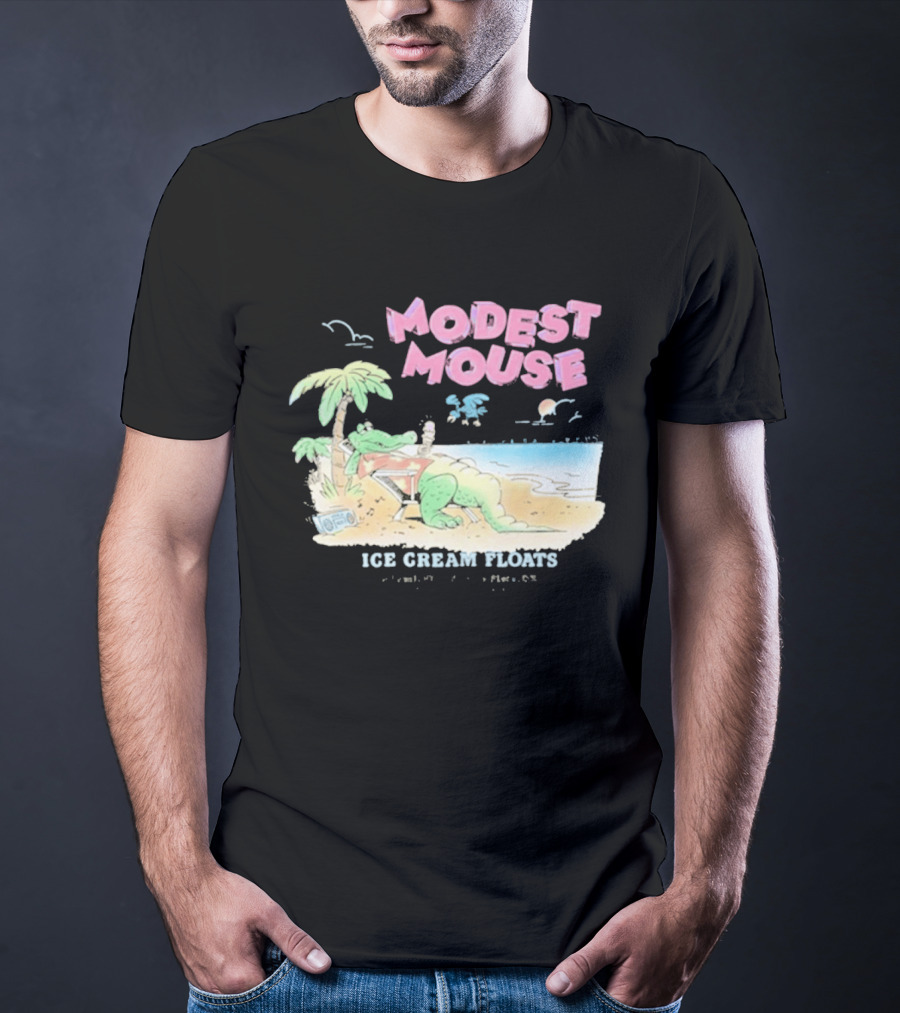 Modest Mouse Ice Cream Floats Relaxing Beach Alligator T-Shirt
