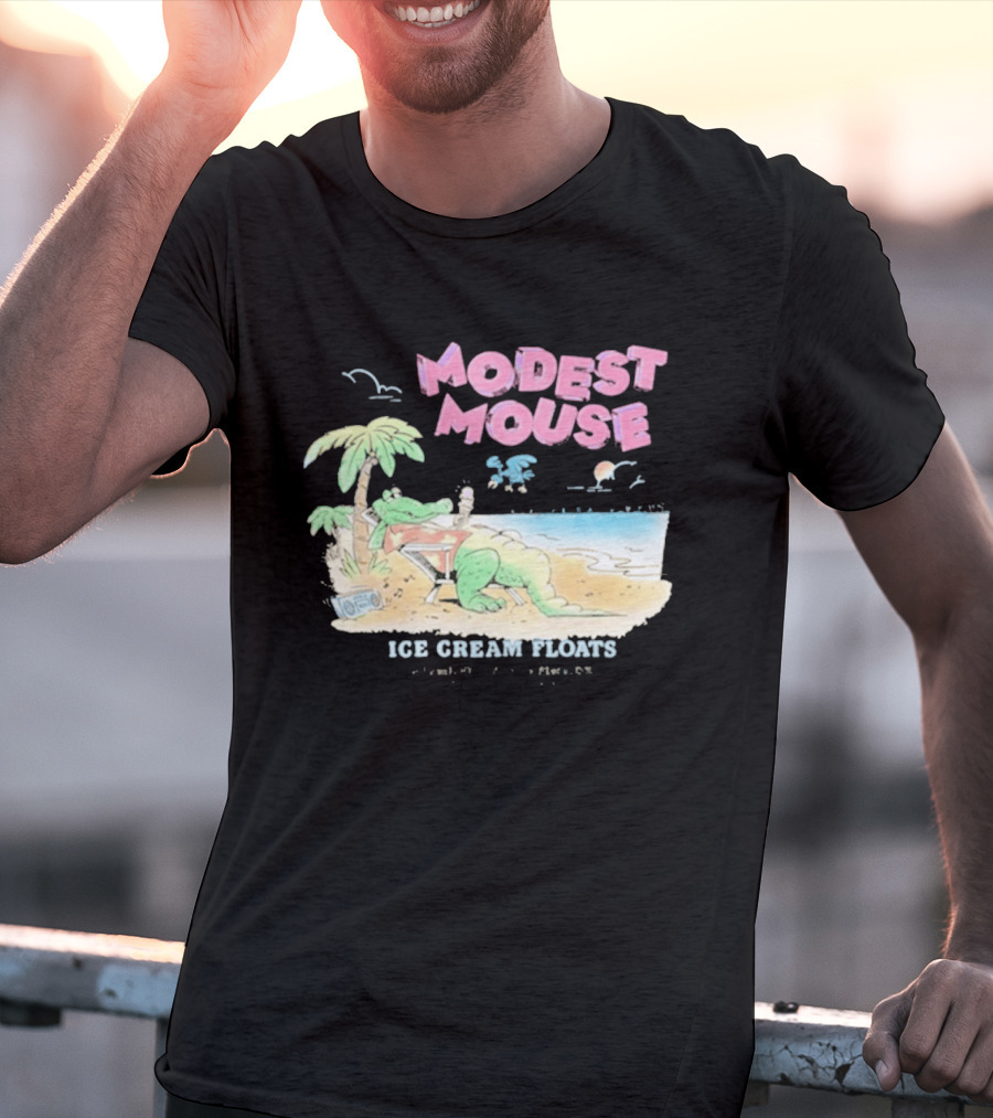 Modest Mouse Ice Cream Floats Relaxing Beach Alligator T-Shirt