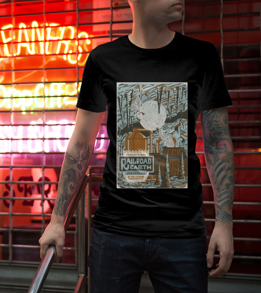 February 21 2026 Railroad Earth Jason Carter Band In The Caverns Grundy County TN T-Shirt