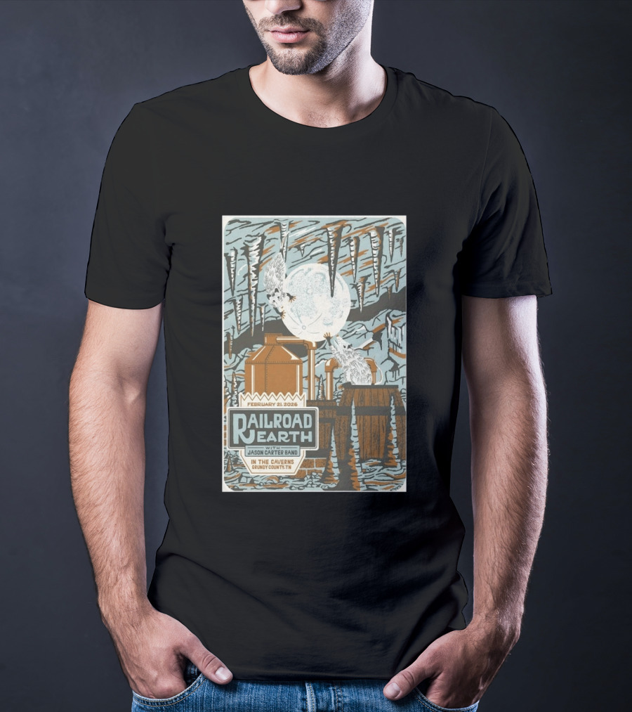 February 21 2026 Railroad Earth Jason Carter Band In The Caverns Grundy County TN T-Shirt