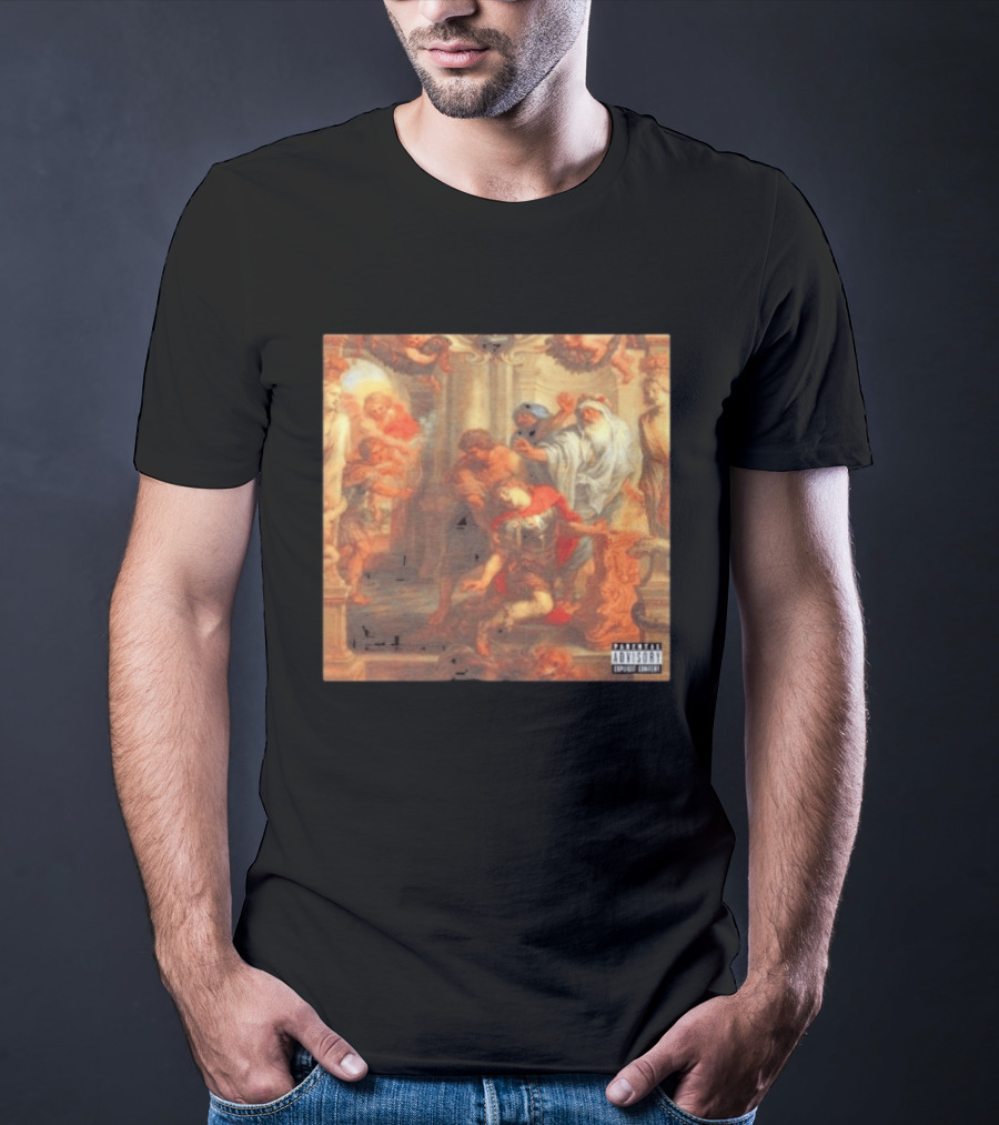 Suicideboys I No Longer Fear The Razor Guarding My Heel Album Cover Art Historic Painting Parental Advisory T-Shirt
