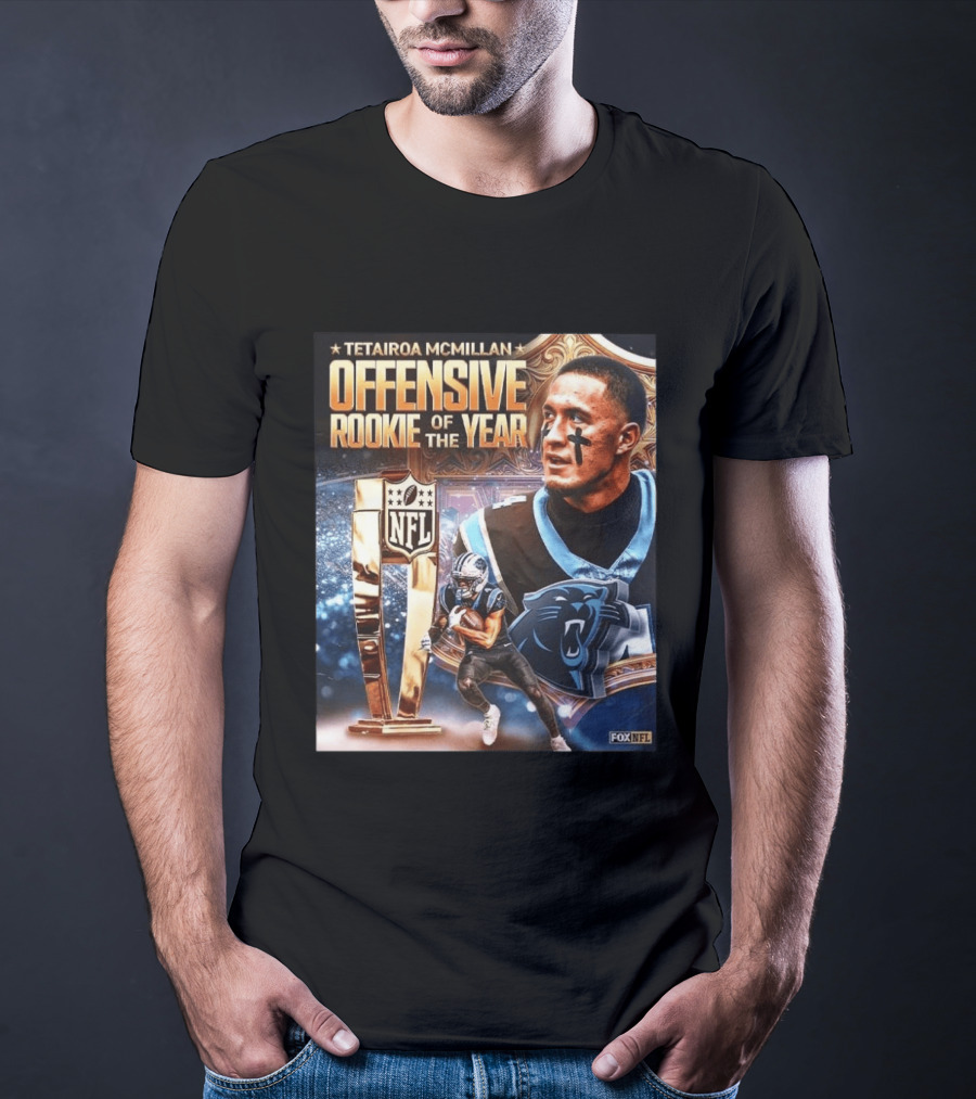 Tetairoa McMillan Carolina Panthers NFL Offensive Rookie Of The Year 2025 T-Shirt