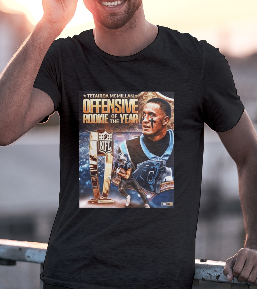Tetairoa McMillan Carolina Panthers NFL Offensive Rookie Of The Year 2025 T-Shirt
