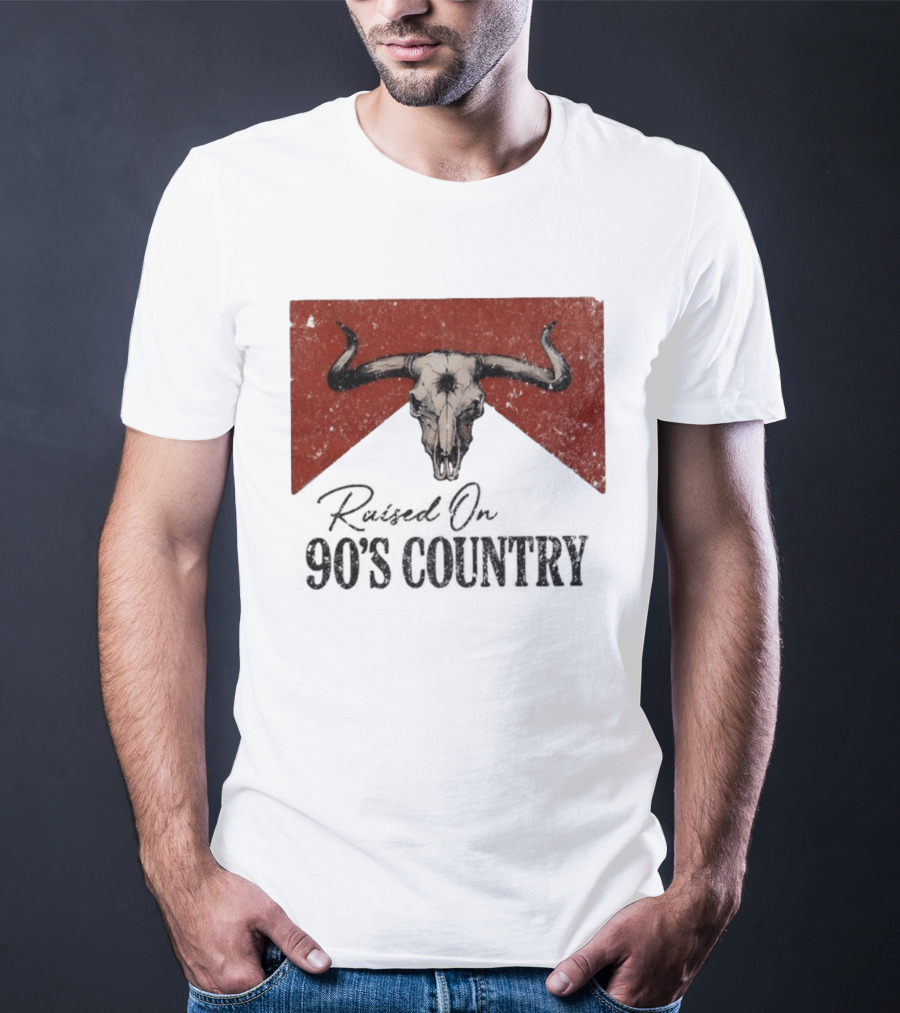 Bull Skull Marlboro Raised On 90's Country T-Shirt