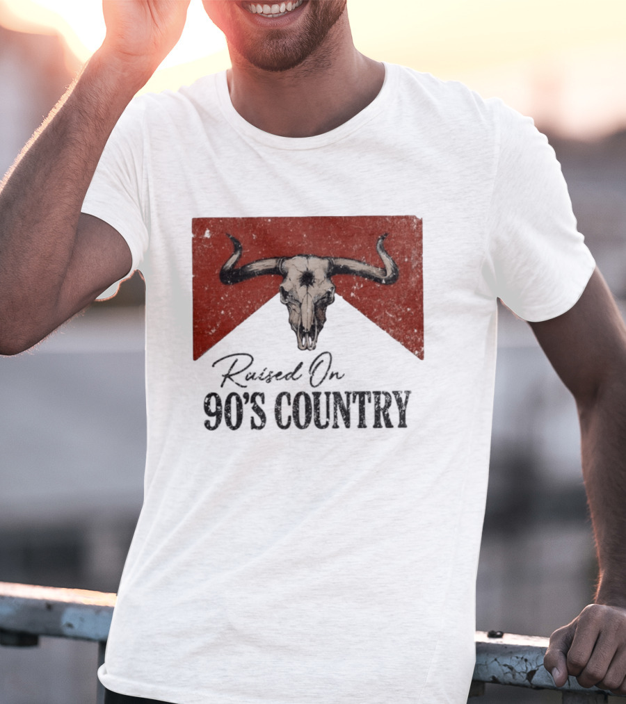 Bull Skull Marlboro Raised On 90's Country T-Shirt