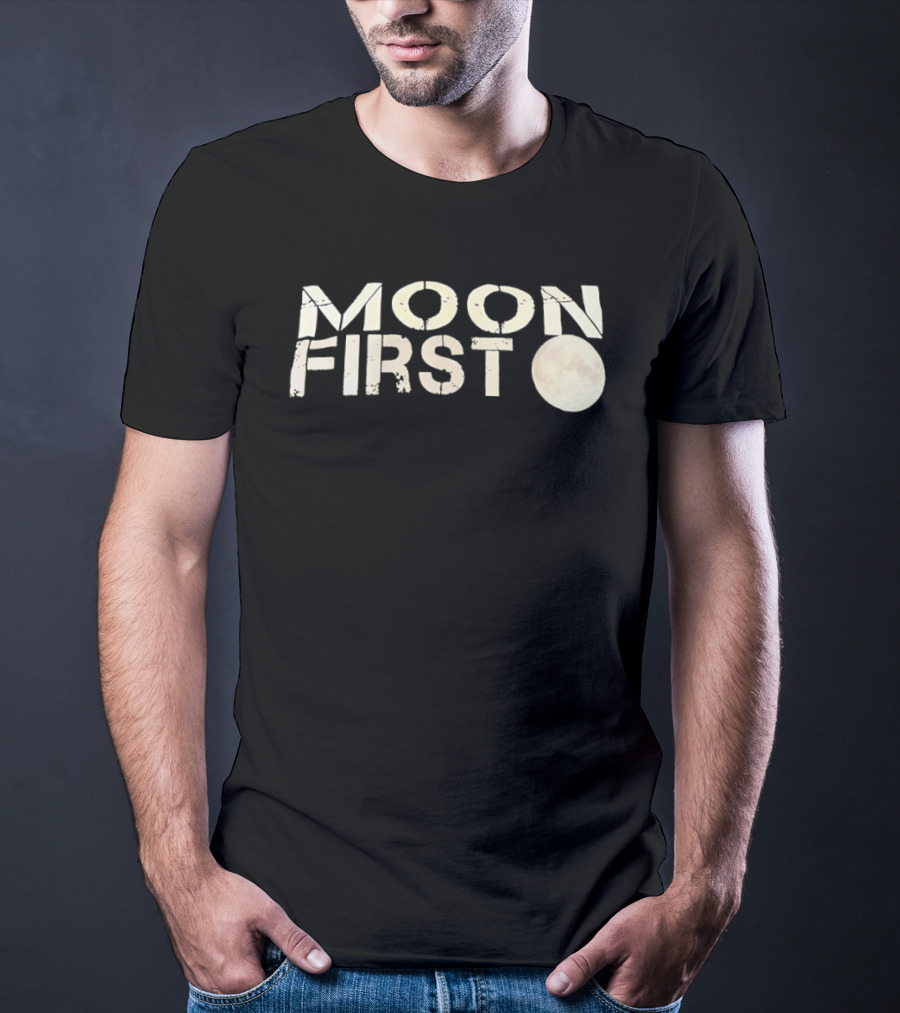 Moon First Text With Moon T-Shirt