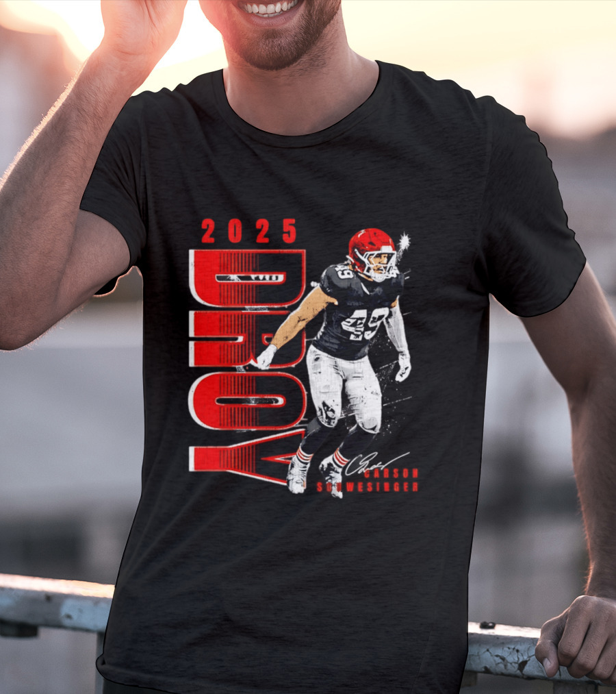 2025 DROY Carson Schwesinger Cleveland Browns T-Shirt