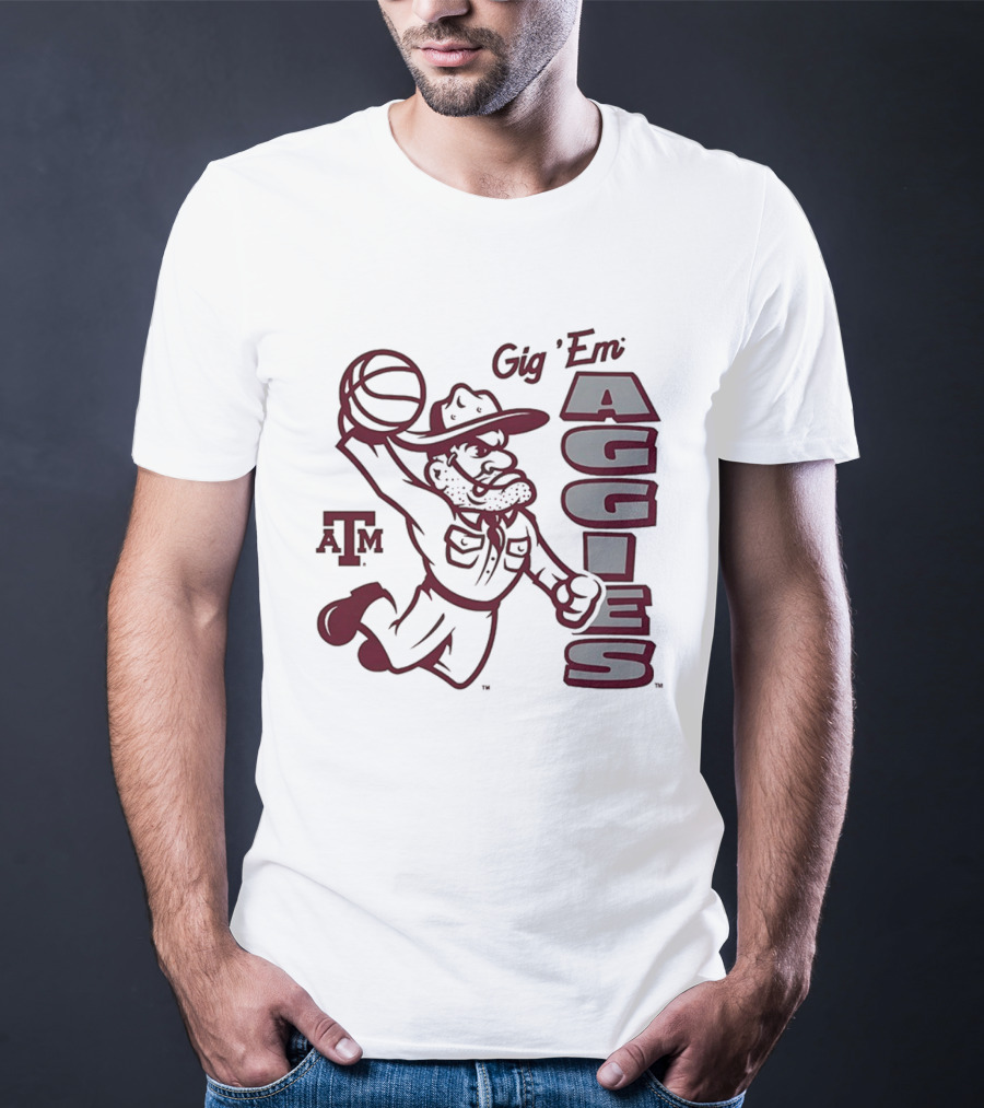 Texas A&M Gig 'Em Aggies Basketball Dunking Sarge T-Shirt