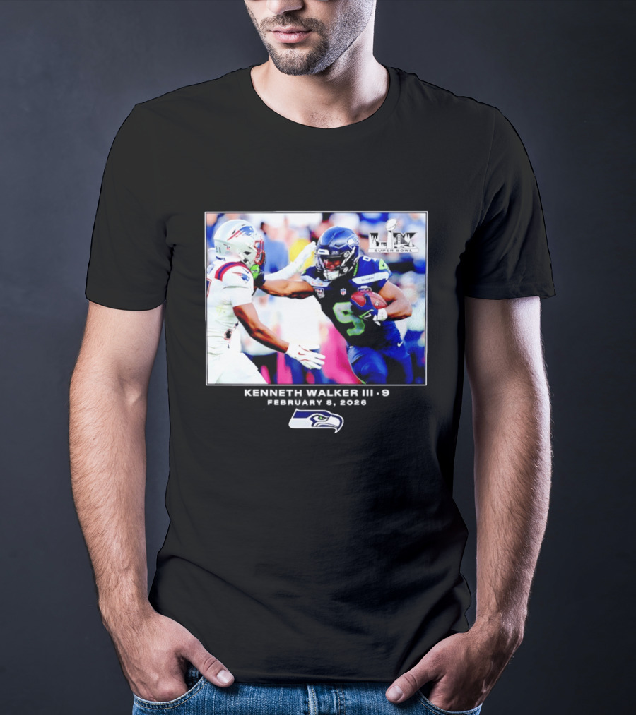 Kenneth Walker III Seattle Seahawks Super Bowl LIX Football 2026 T-Shirt