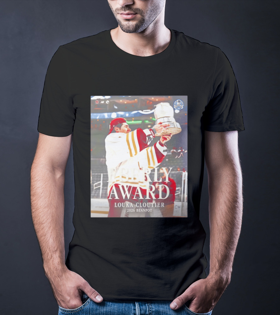 Eberly Award Louka Cloutier 2026 Beanpot Champion Boston College Hockey T-Shirt
