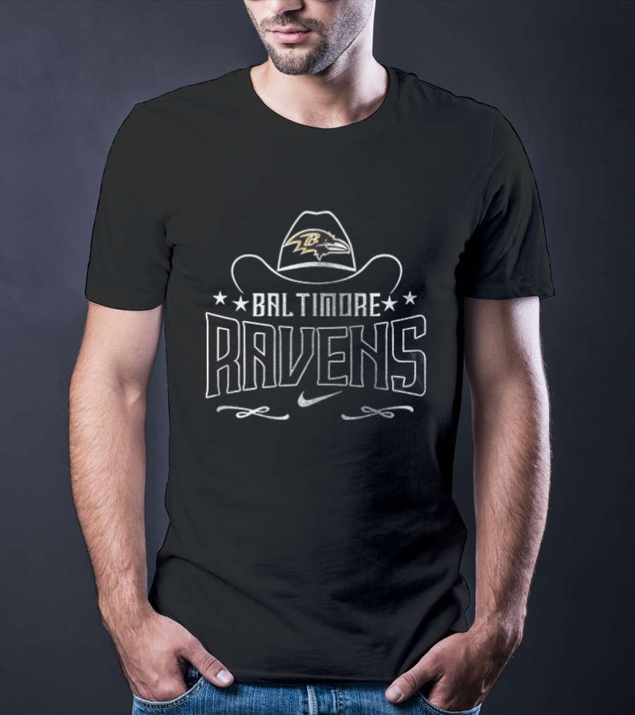 Baltimore Ravens Cowboy Hat With Logo And George Strait T-Shirt