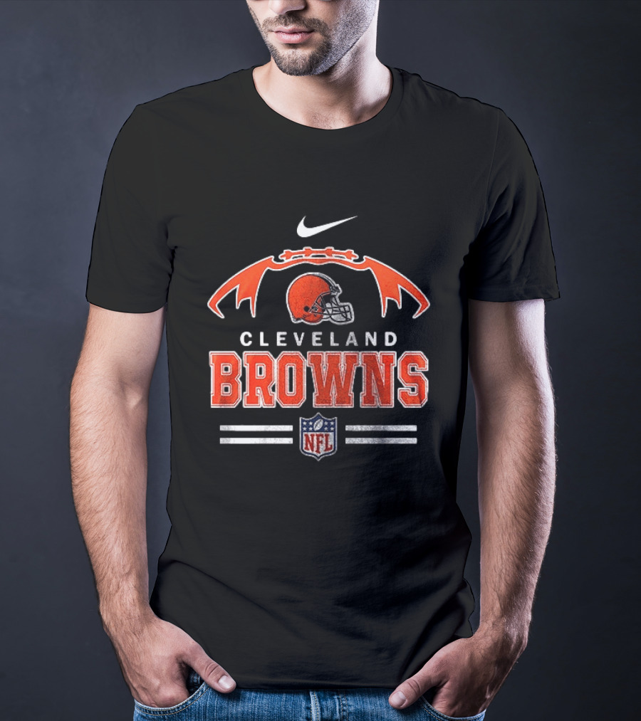 Cleveland Browns NFL Grumpy Old Caterpillar Operator Nike Logo Football Helmet T-Shirt