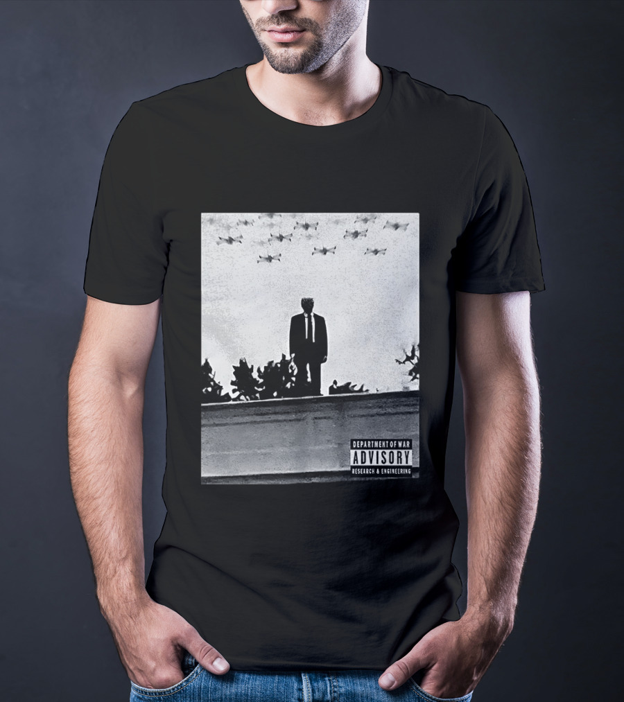 Trump Standing Tall With Advisory Research Warplanes Overhead T-Shirt