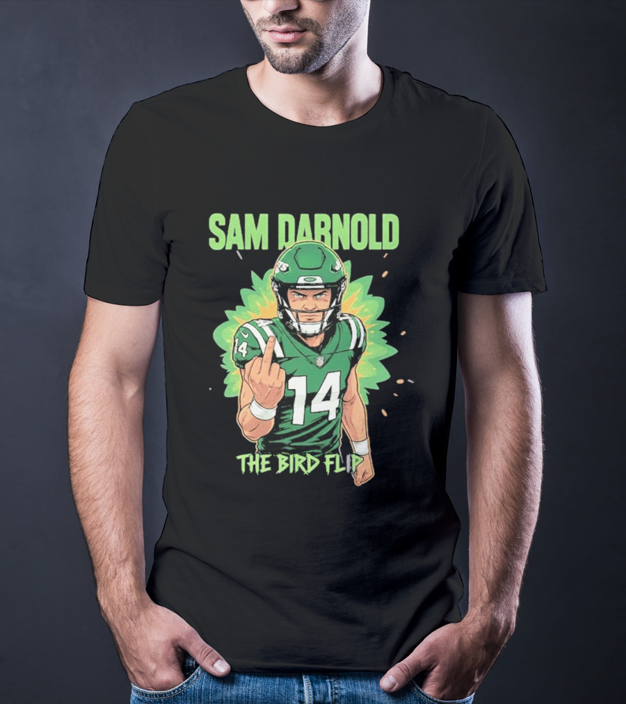 Sam Darnold The Bird Flip Football Gesture T-Shirt