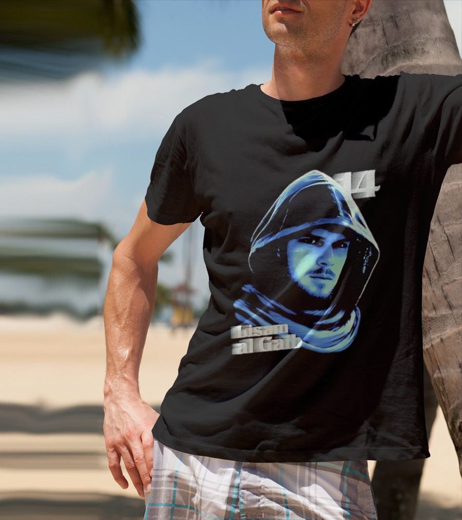 Lisam Al Gaib 14 Hooded Figure Mysterious Blue Aura T-Shirt