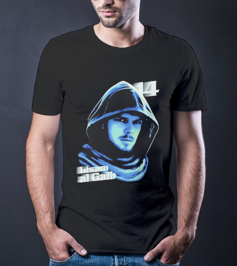 Lisam Al Gaib 14 Hooded Figure Mysterious Blue Aura T-Shirt