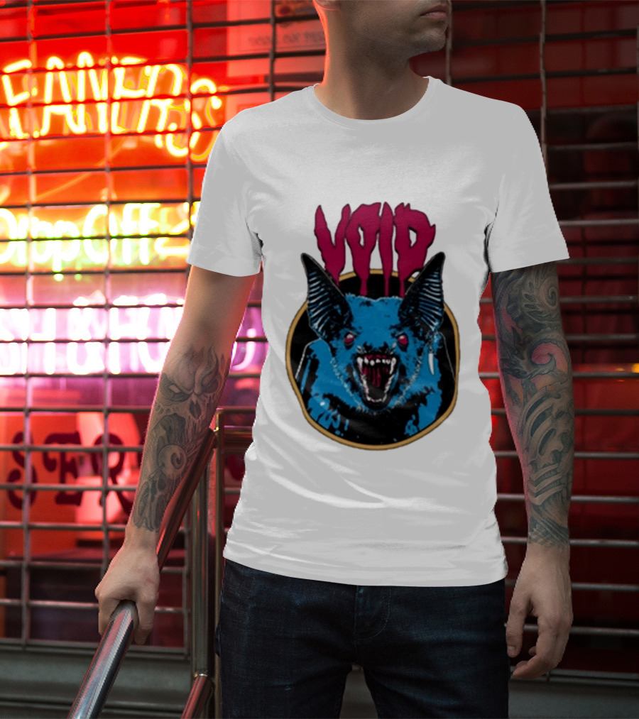 VOiD Screaming Blue Bat With Red Eyes T-Shirt