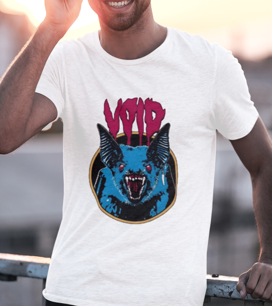 VOiD Screaming Blue Bat With Red Eyes T-Shirt