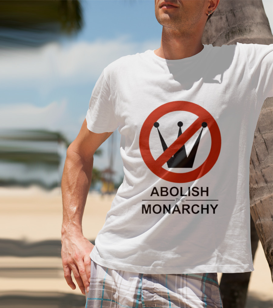 Abolish The Monarchy Crown Symbol With Red Strike Through T-Shirt