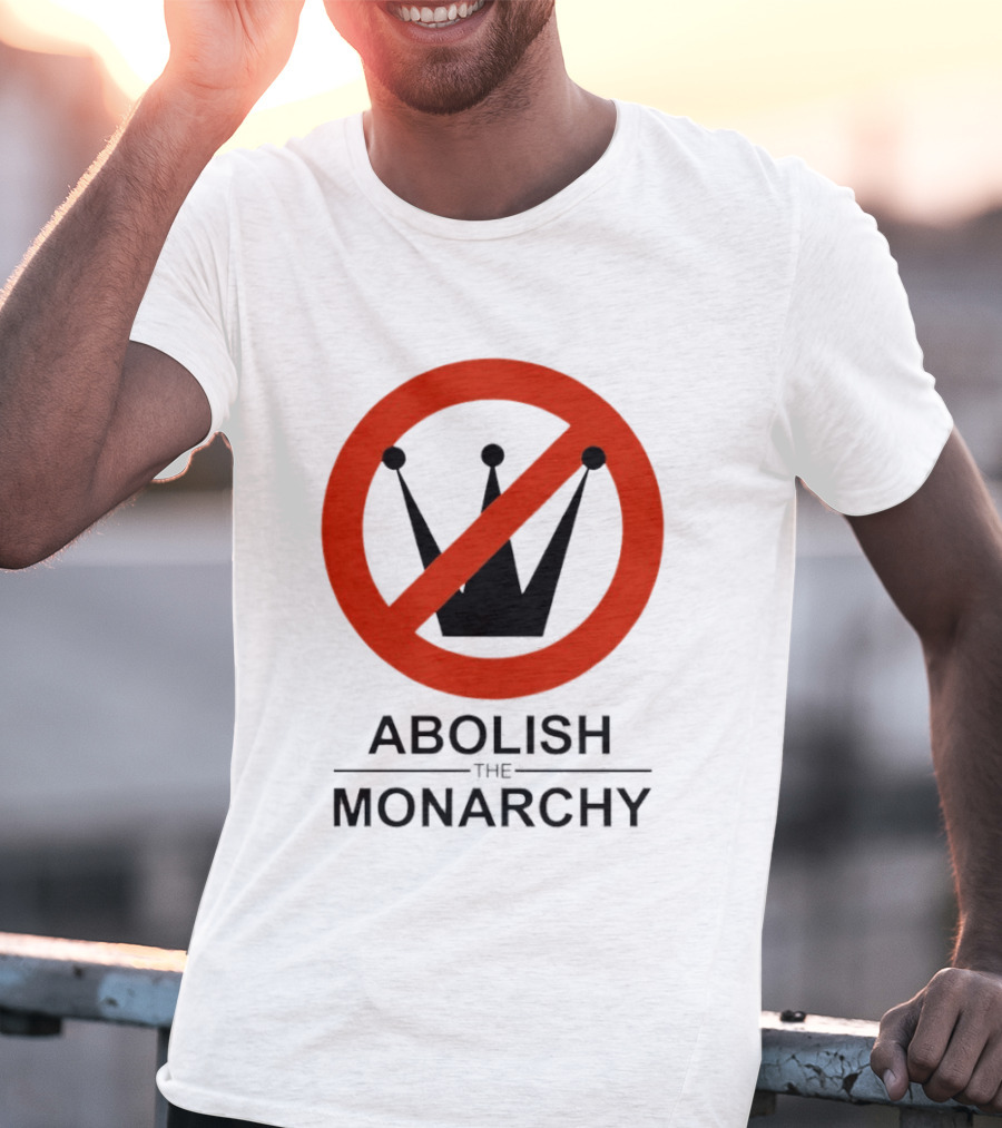Abolish The Monarchy Crown Symbol With Red Strike Through T-Shirt
