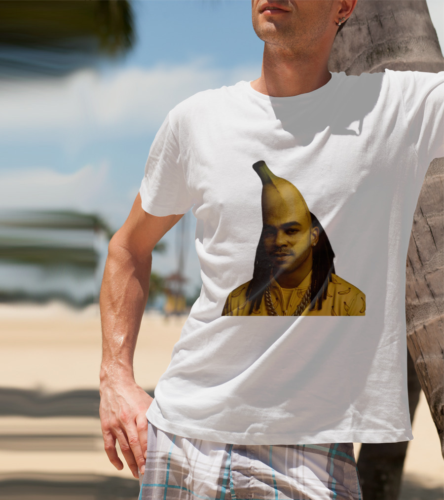 Banana Santana Face Head Banana Man With Dreadlocks And Chain T-Shirt
