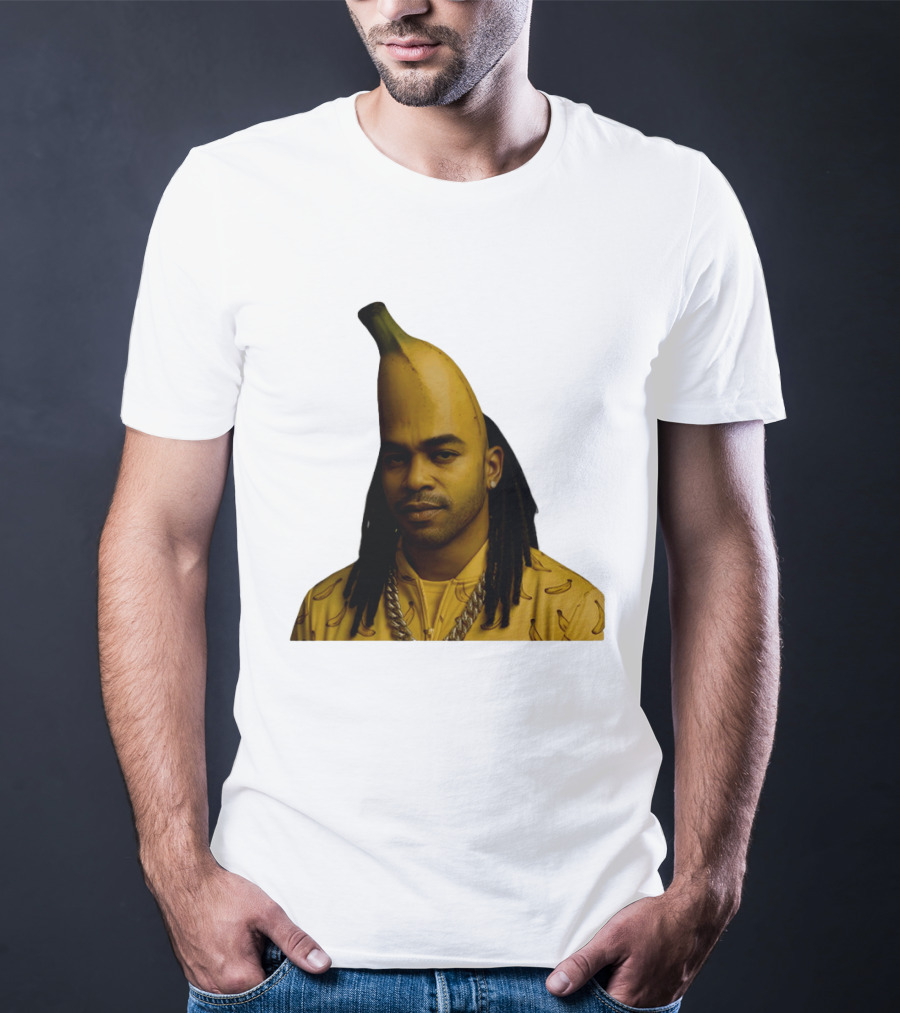 Banana Santana Face Head Banana Man With Dreadlocks And Chain T-Shirt