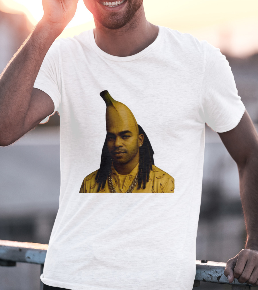 Banana Santana Face Head Banana Man With Dreadlocks And Chain T-Shirt